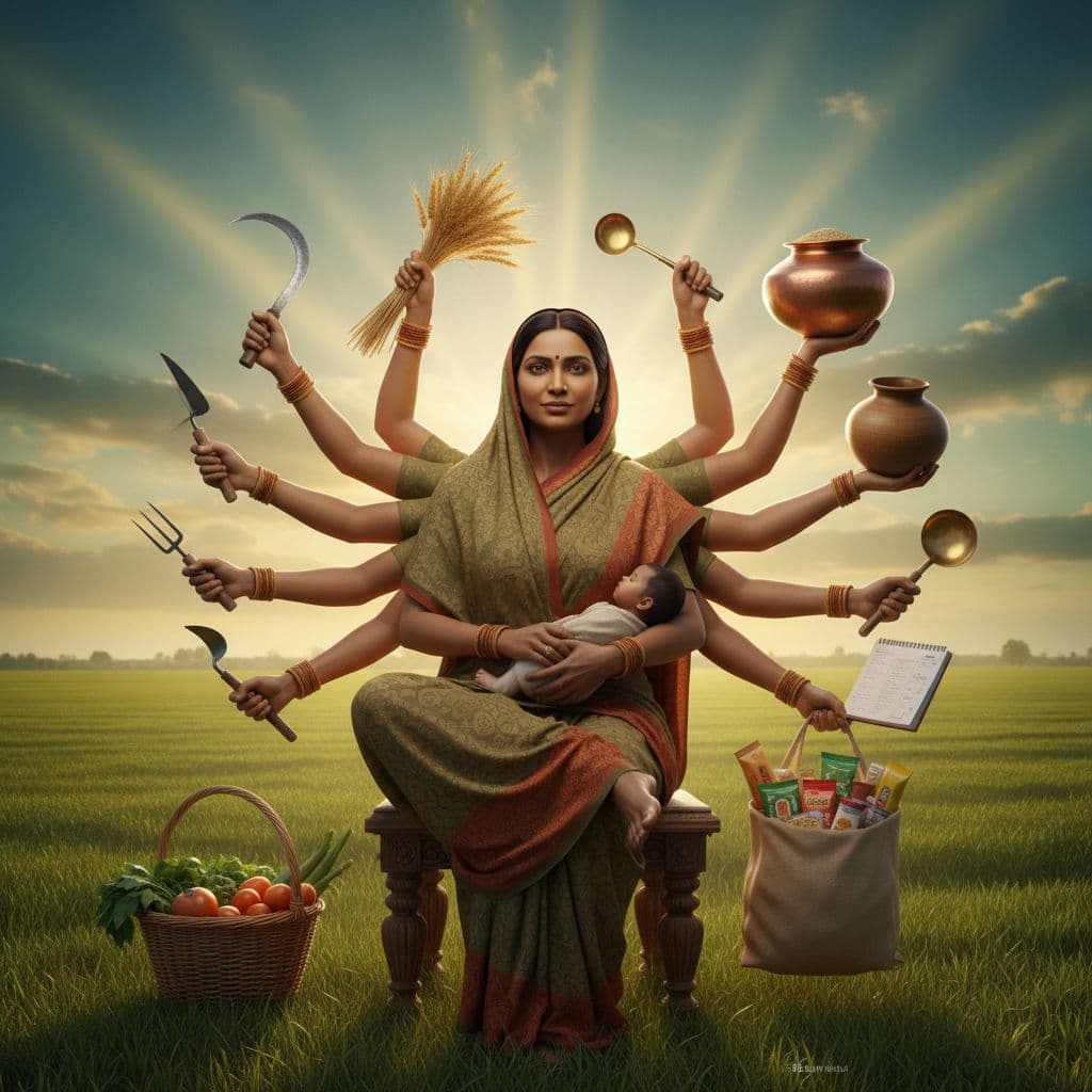 AI generated: Ultra HD, 8K, photorealistic 3D render of a 30-year-old beautiful Indian woman, wheat-brown skin, dr...