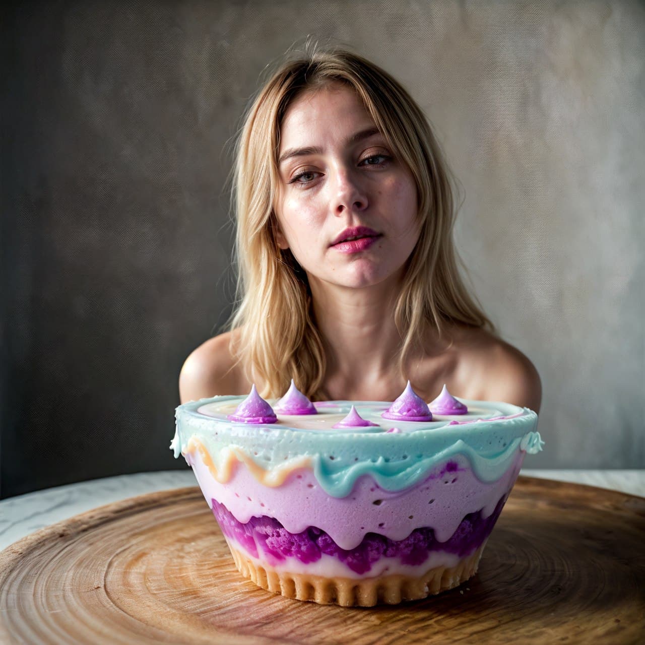 AI generated: epic realistic, ghostly banshee jelly (dessert:1.3), professional, high quality, super cute, kawaii,...