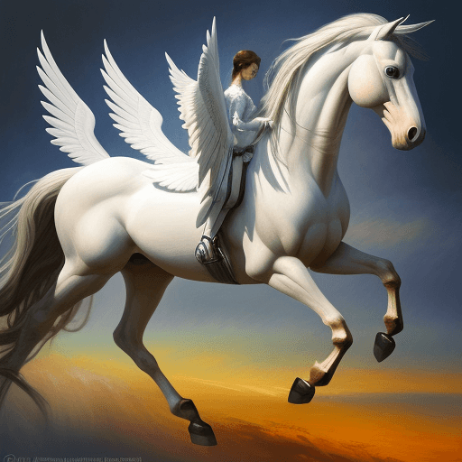 AI generated: Creating images of winged horses using different artistic techniques such as realism, abstract or im...