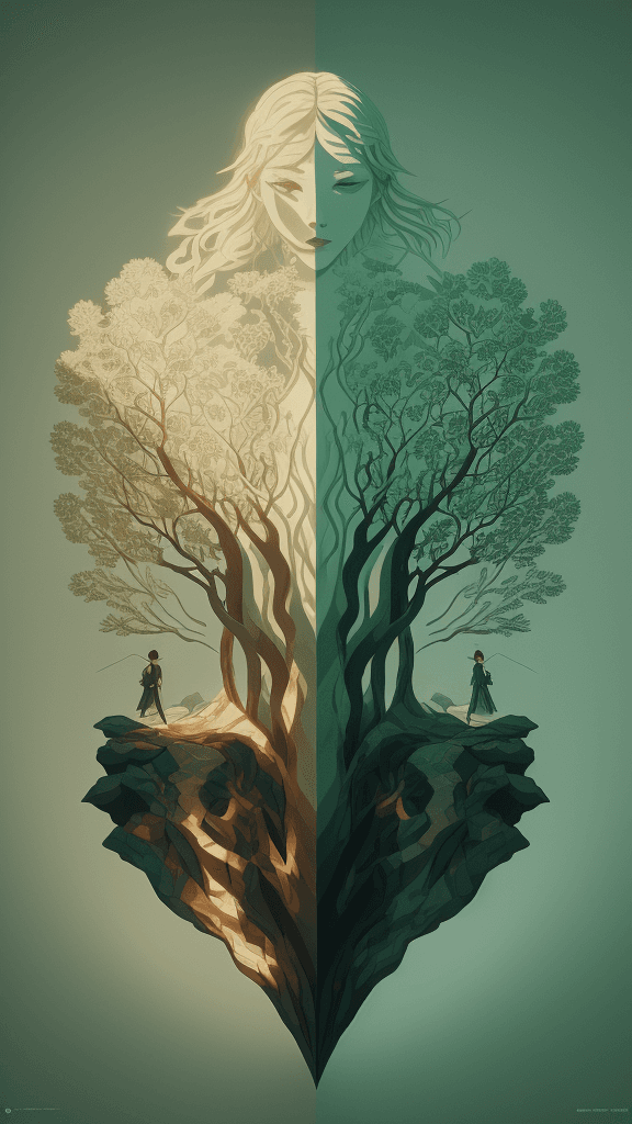 AI generated: Album cover or standalone art piece
Complex nature and shadow work
Masterful control of light diffus...