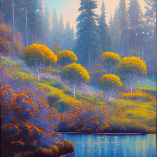 AI generated: the moonlight in bloom, painting, in the style of bay area figurative art, orange, realist figure pa...