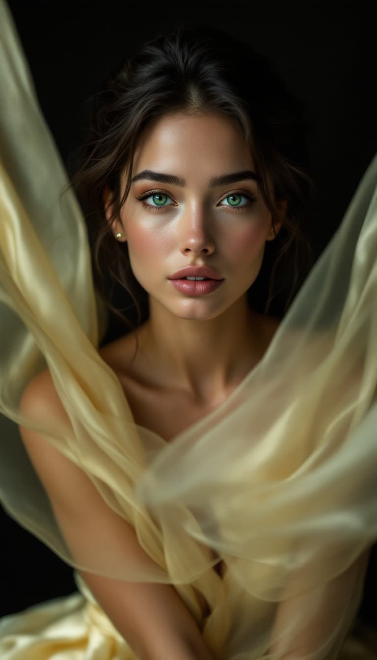 AI generated: "A captivating high-resolution portrait captured with a Sony A1 50.1 MB camera through a 75mm prime ...