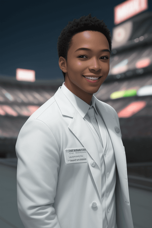 AI generated: Baby boy pharmacist,wear white medical coat ,marvel movies, marvel comics, marvel universe, smile, h...