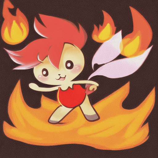 AI generated: a cute cartoon flame
