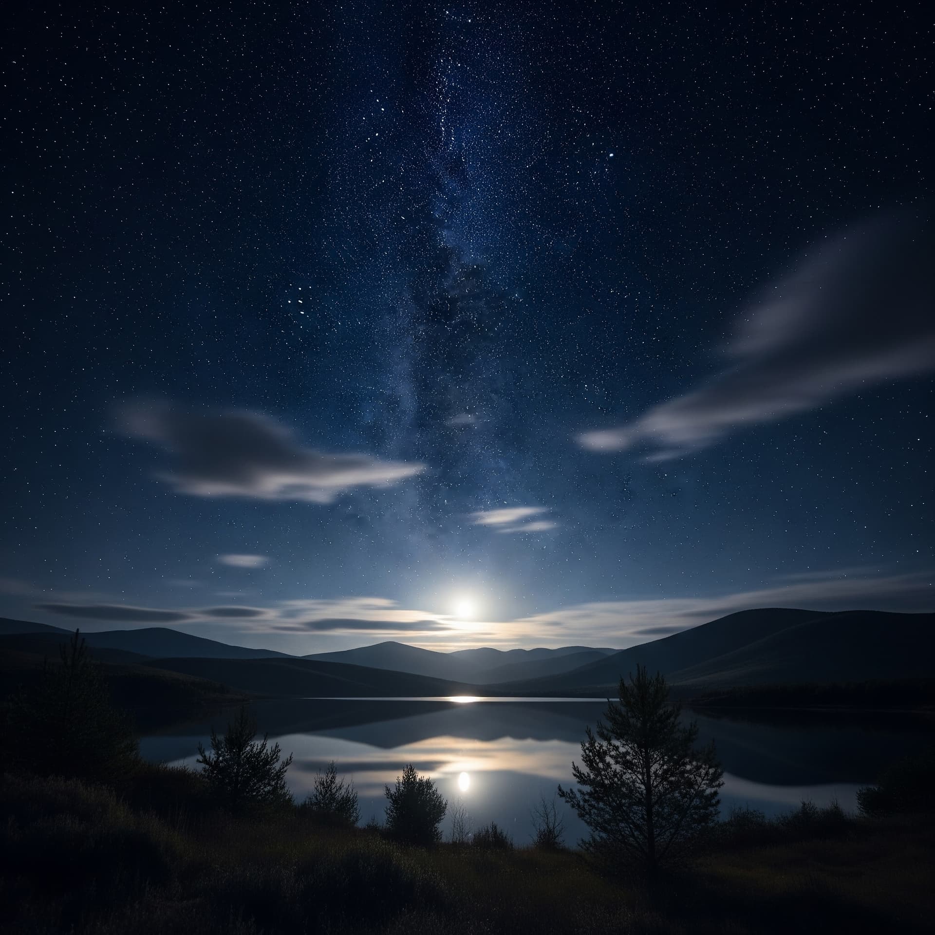 AI generated: A stunning image of the night sky, with a dark blue-black canvas studded with millions of stars. A f...