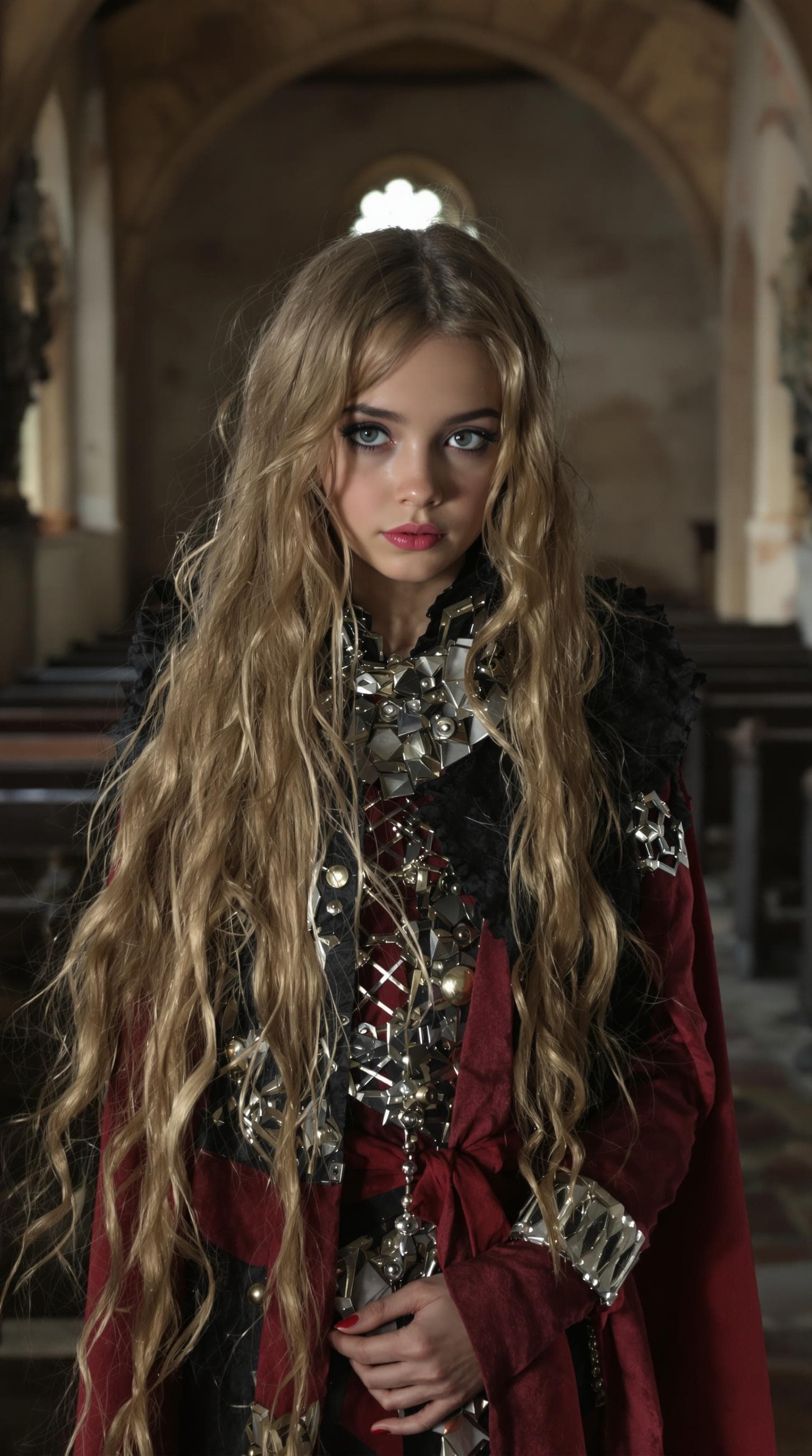 AI generated: a professional photo of a exceptionally beautiful in the world, Preacher the vampire hunter (age 9),...