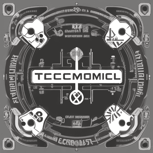 AI generated: logo de TECNICOMPUCEL, letras combinadas cables circuitos camaras mundo de tecnologia
