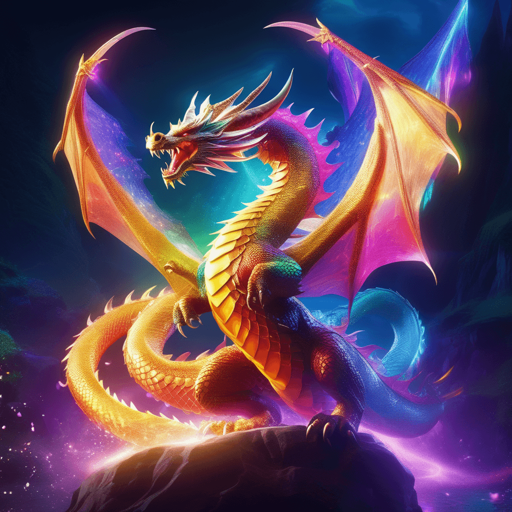 AI generated: Dance of the dragon,epic ,very beautiful, colorful, shiny,dynamic lights, lensflare, ultra high qual...