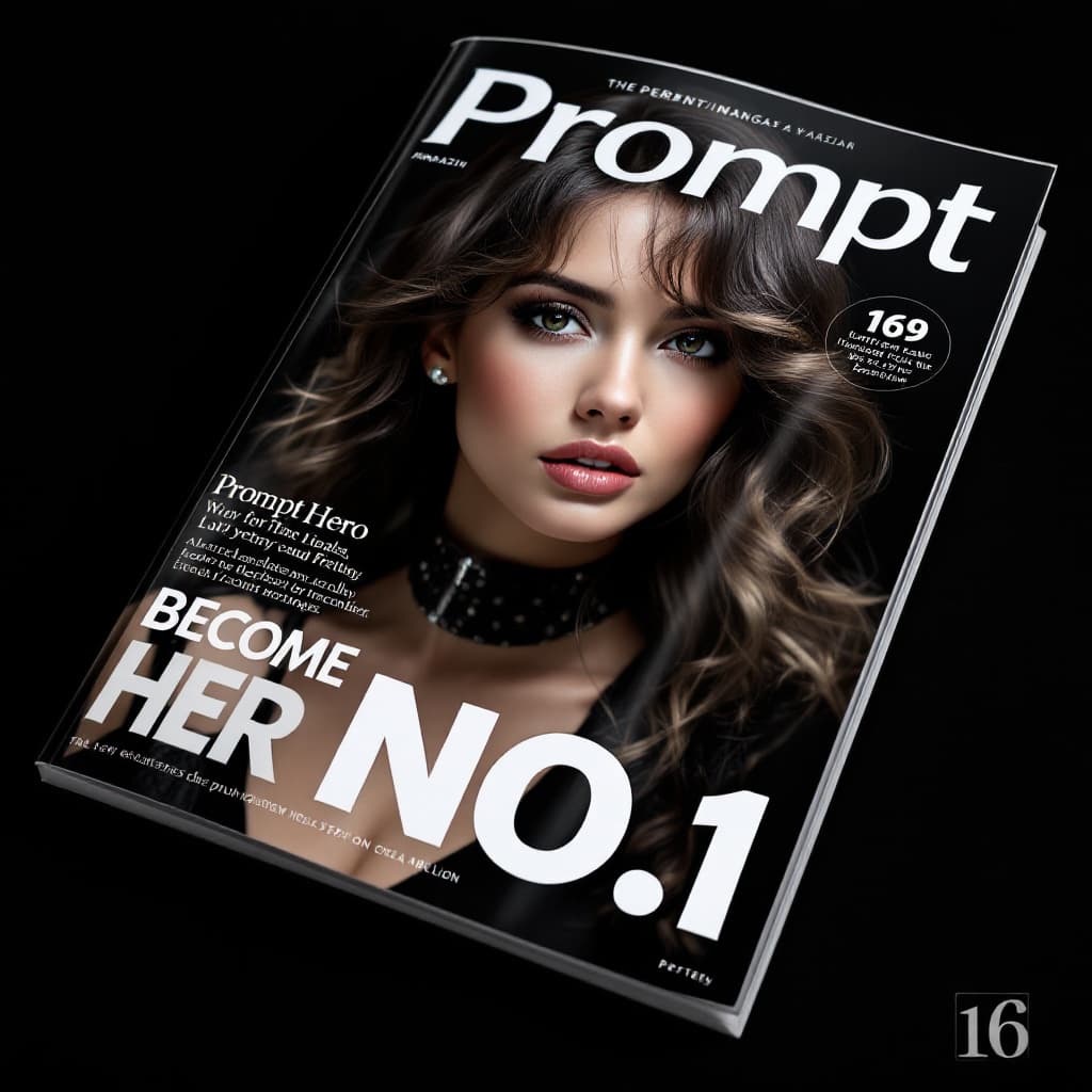 AI generated: The Magazine "Prompt", The cover page ,the headline is "PromptHero become NO.1 " and the cover lady ...