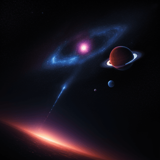 AI generated: the space scene with planets and stars, in the style of ethereal escapism, richly colored skies, vib...