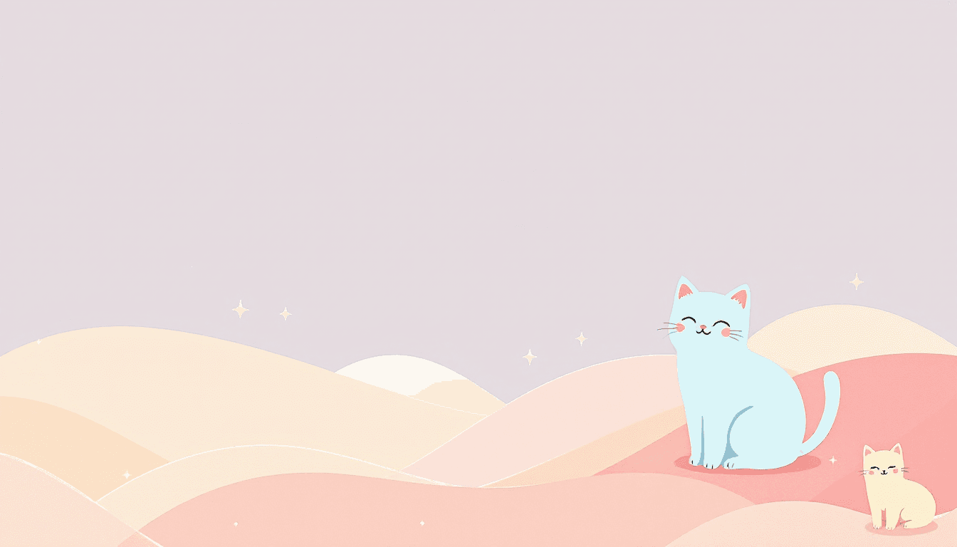 AI generated: Design a minimalist, modern wallpaper featuring adorable kittens in a clean, geometric style. Use so...