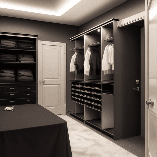 AI generated: Photo of a ultra realistic dressing room, dramatic light, hyper realistic, focused, extreme details.