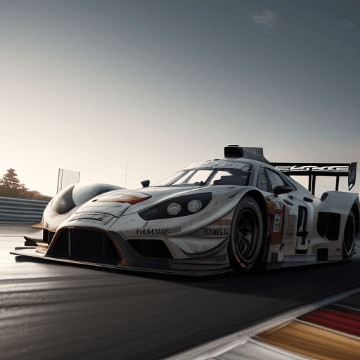 AI generated: Photo of a ultra realistic Racecar driver standing on a race track, dramatic light, pale sunrise, ci...