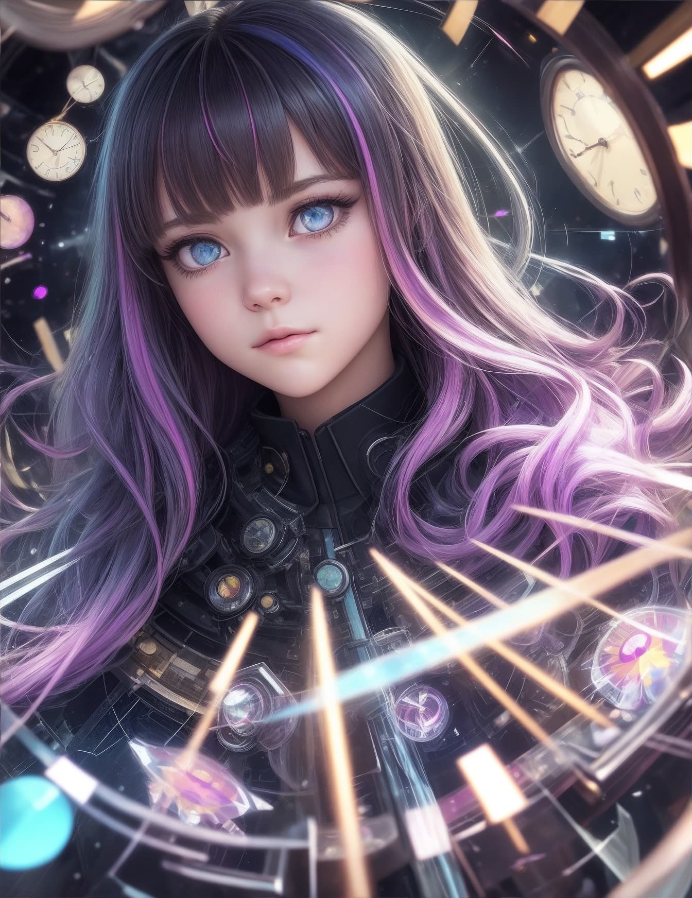 AI generated: ((illustration)), ((floating hair)), ((chromatic aberration)), ((caustic)), lens flare, dynamic angl...