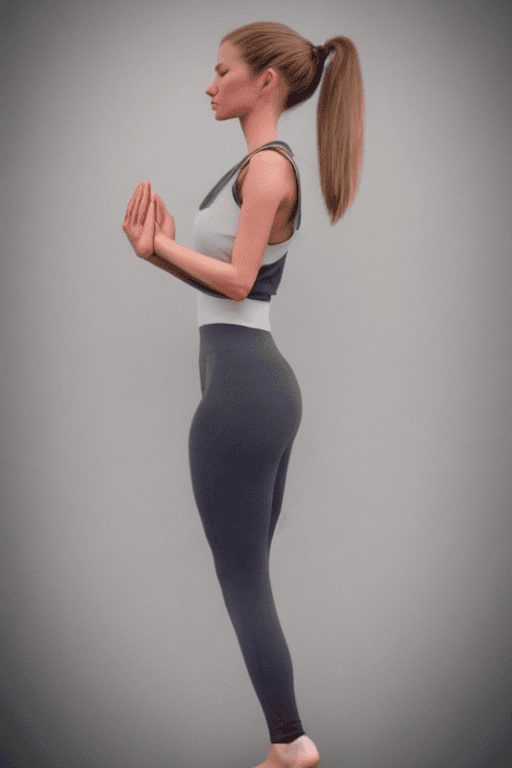 AI generated: skinny white yoga posture, yoga clothes, masterpiece_portrait, ponytail_hairstyle, leaning_forward,(...