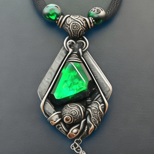 AI generated: two overlapping hands holding necklace pendant with poison jewel, mtg art by baga, mox, fantasy, gre...