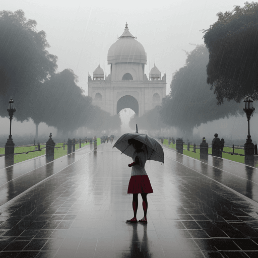 AI generated: Rain in Kolkata in front of Victoria memorial