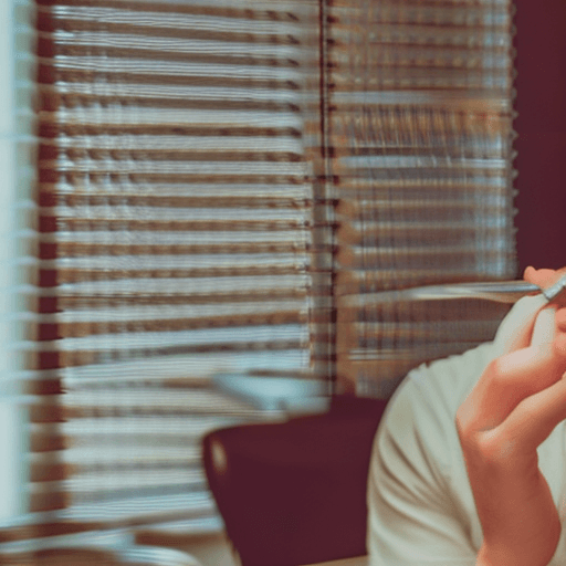 AI generated: Japanese handsome man sits at the table and he is bringing up a spoon to his mouth
