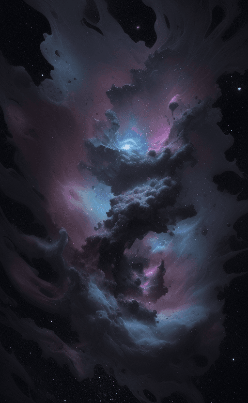 AI generated: alberto seveso art, fluffy cat in space nebula, water ink, ink water, ink, cosmic space background, ...