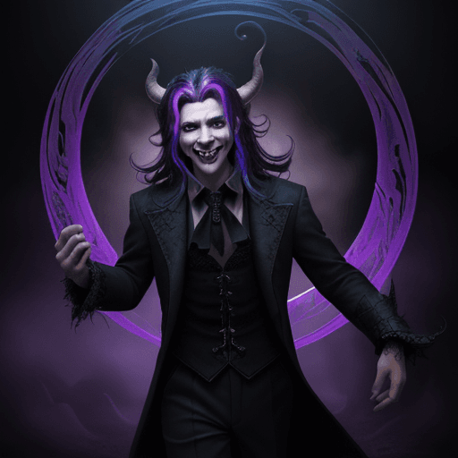 AI generated: Enter the shadowy realm of darkness and mischief as you envision a captivating scene featuring the m...