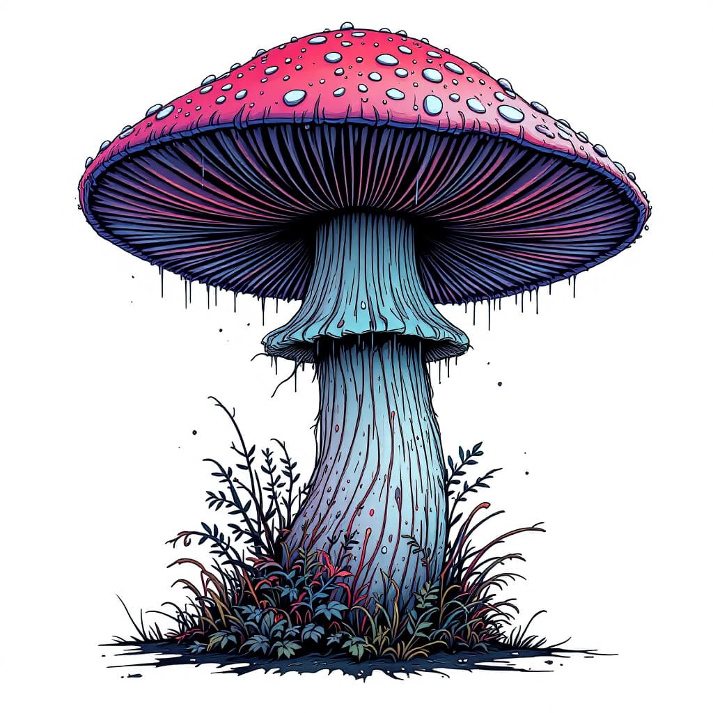 AI generated: Amanita mushroom.
Forget about realism. Make it crazy and psychedelic.