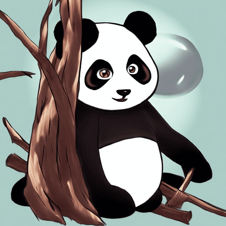 AI generated: cute panda, anime