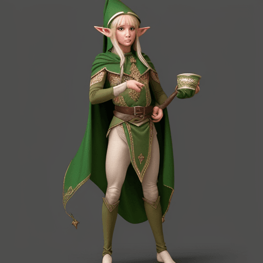 AI generated: A full body picture of A realistic looking elf 