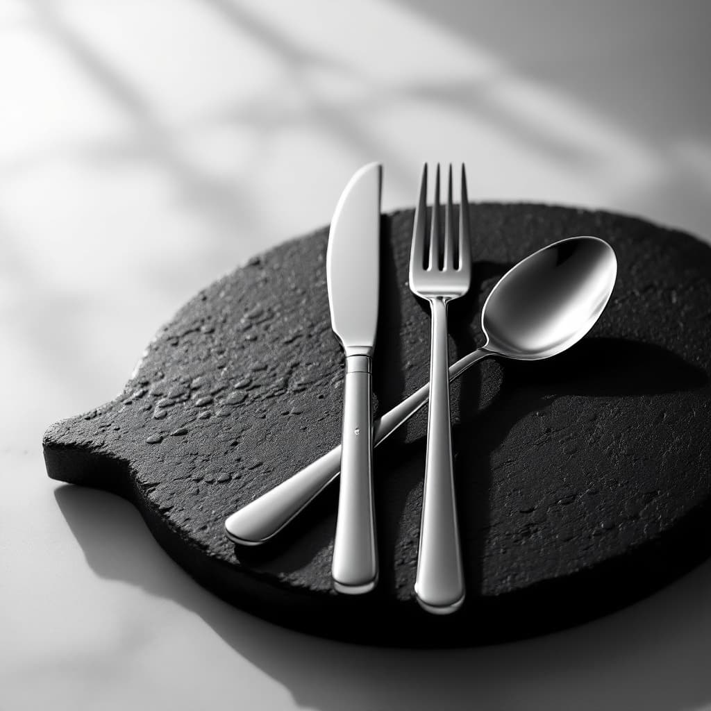 AI generated: productive photography, super resolutions, a new modern cutlery presentation, a colaboration between...