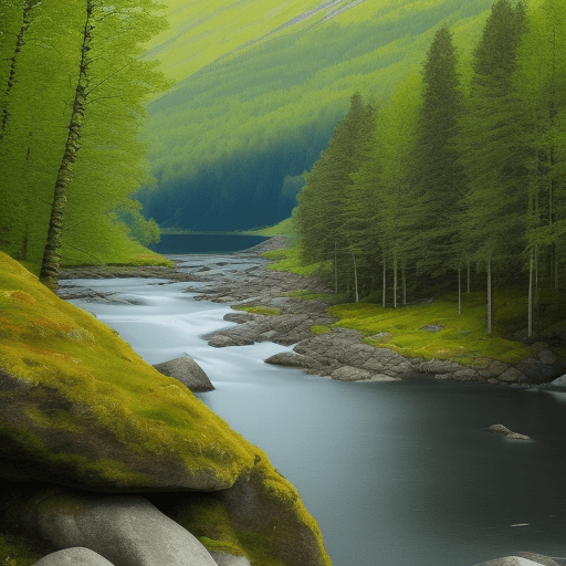 AI generated: Generiere ein Bild der Natur von Norwegen
