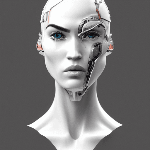 AI generated: cyborg woman megan fox Miyazaki| with a visible detailed brain| muscles cable wires| biopunk| cybern...