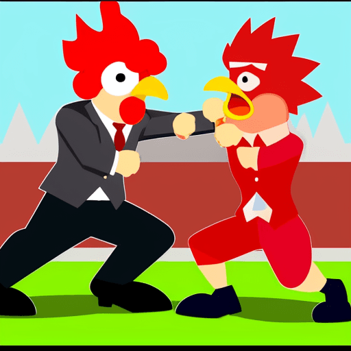 AI generated: a cartoon of politicians fighting in the shape of chicken legs