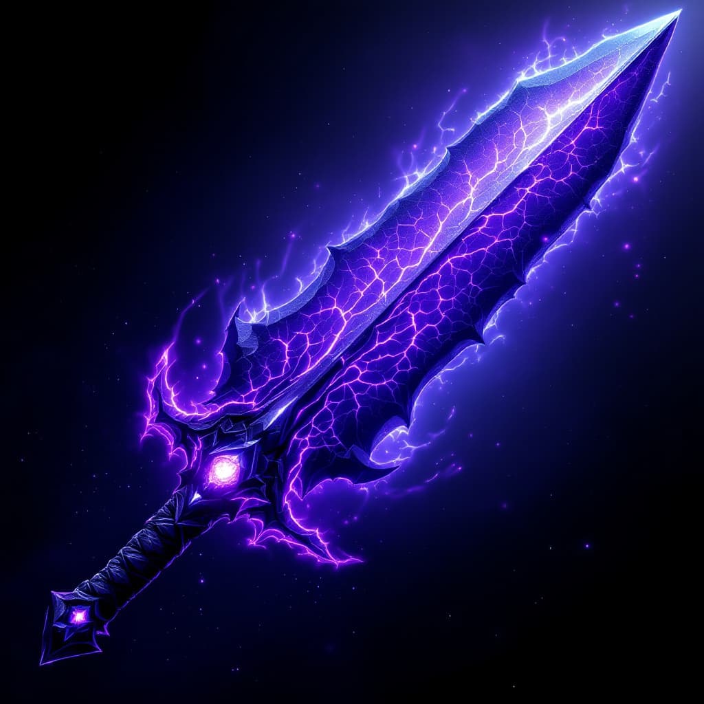 AI generated: "A colossal Dragonslayer sword infused with the essence of dark matter, forged in the heart of a dyi...