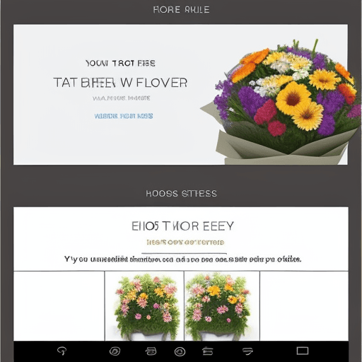 AI generated: Design a user interface for a flower shop website. The flow of the screens should be as follows:

Ho...