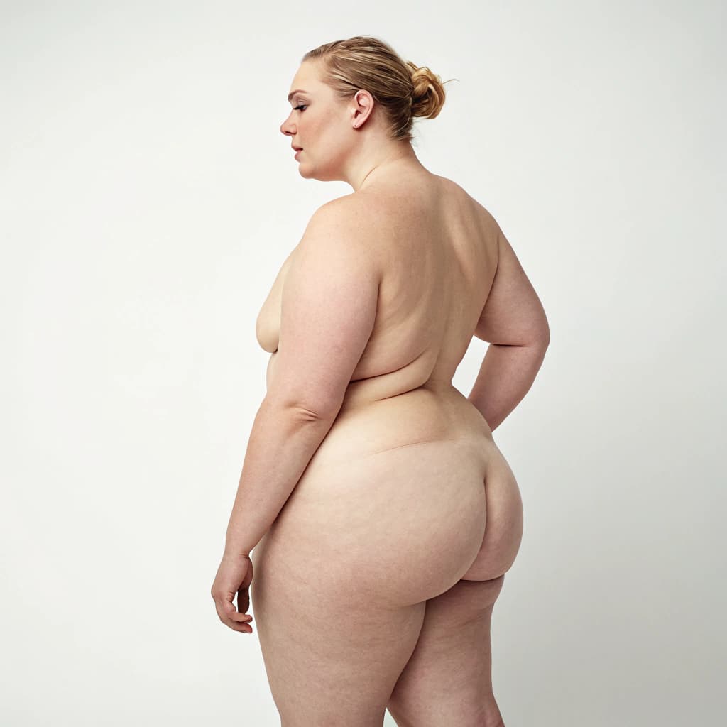 AI generated:  Huge girl butt naked lady butt super Soxty white lady not black