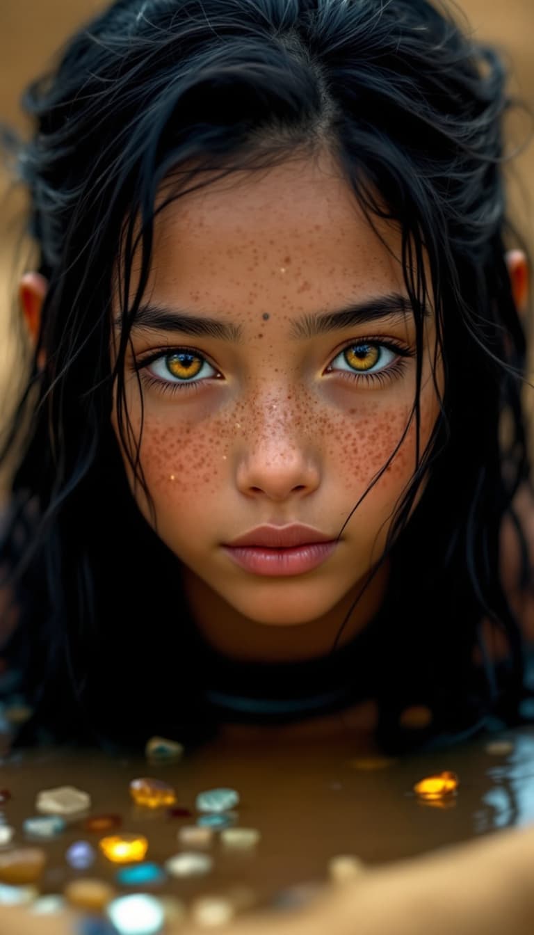AI generated: a professional photo of a eleven year Egyptian girl,(futuristic),(masterpiece), (realistic), (perfec...