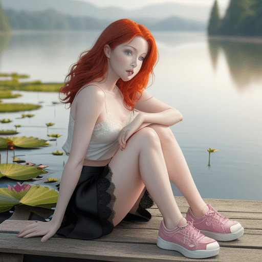AI generated: photo of a young sexy redhead woman in the style of Shannen Doherty, realistic, front body shot, sha...
