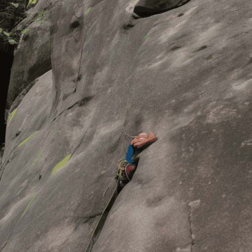 AI generated: a potato doing rock climbing wearing a hat