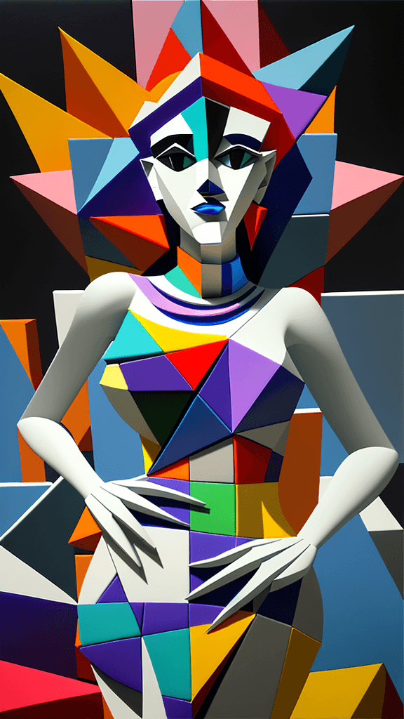 AI generated: rfktrstyle 3D Cubistpaper"An artistic visionary harnessing the essence of creativity, merging intric...