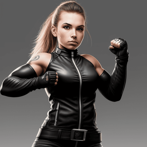 AI generated: strong female biker girl

