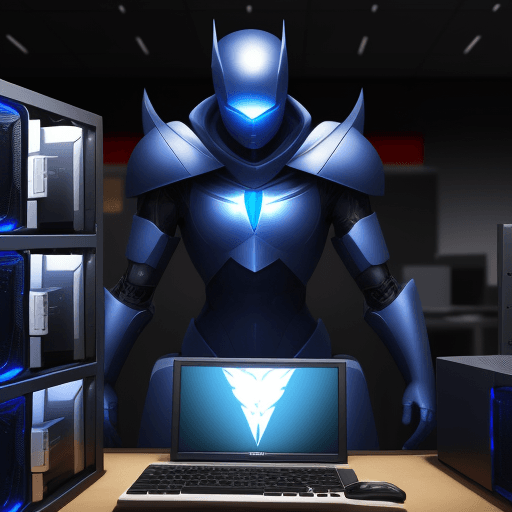 AI generated: a rich and powerful computer hero
