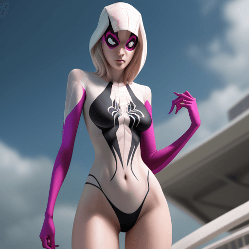 AI generated: Spider gwen in bikini, all realistic, sexy