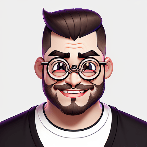 AI generated: 

logo of a man wearing glasses with little beard, midi fade HAIRCUT, thick lips, thick eyebrows, go...