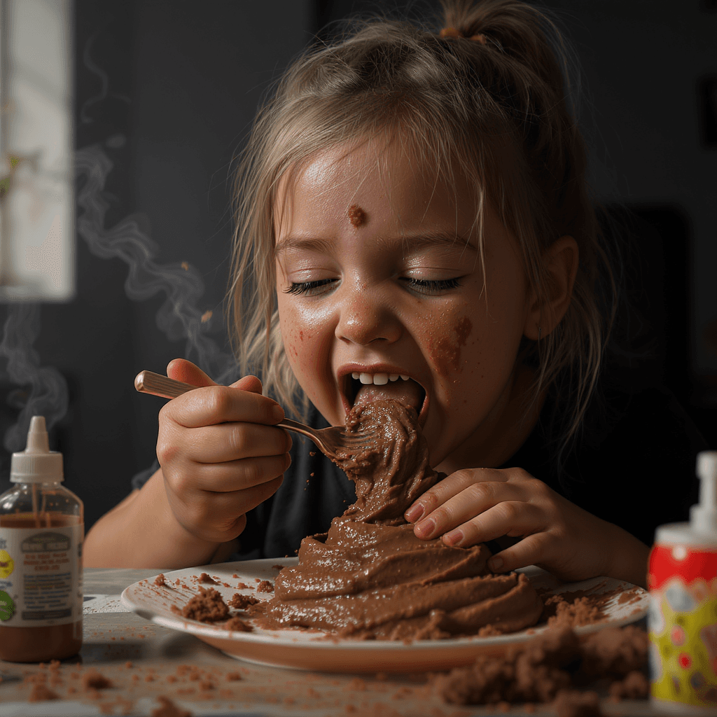 AI generated: Girl eating poop, Hyper-control-realism. Octane render, 4k, 8k, unreal 5 very detailed