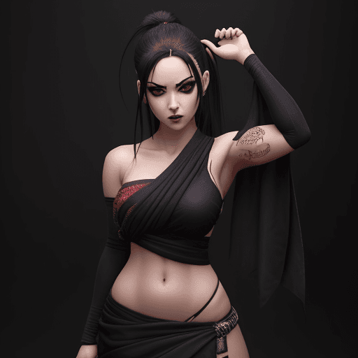 AI generated: Ino from naruto, very sultry look, so hot girl, beautiful charismatic girl, so hot shot, showing pie...
