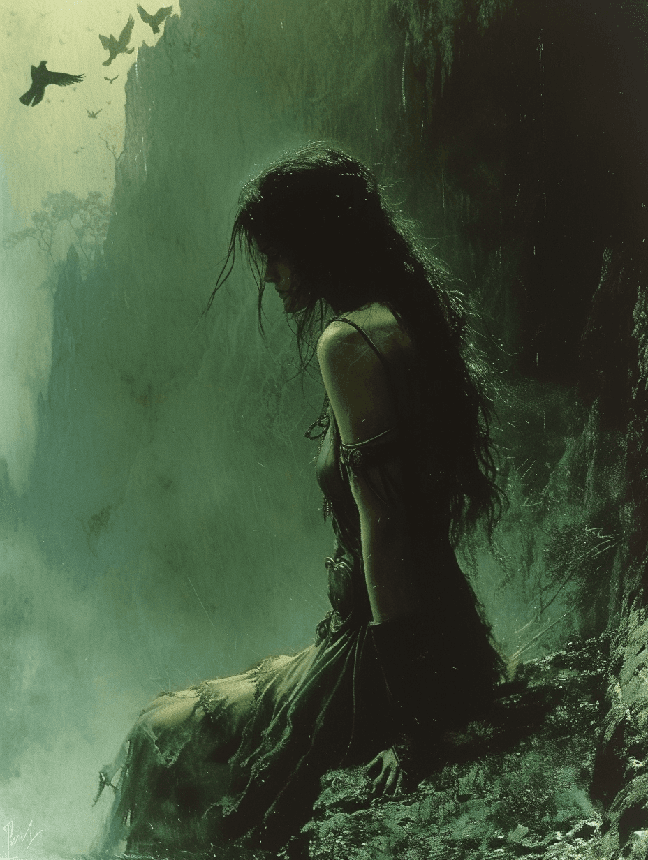 AI generated: the sorceress, comic Illustration by frank frazetta, dark fantasy and horror themed illustrations, m...