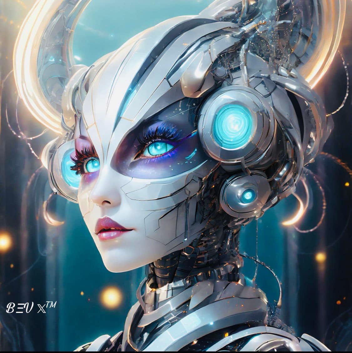 AI generated: disney weta portrait, soft lustrous biotech raver white goth clowncore zombie cyborg, bling, hi - fr...