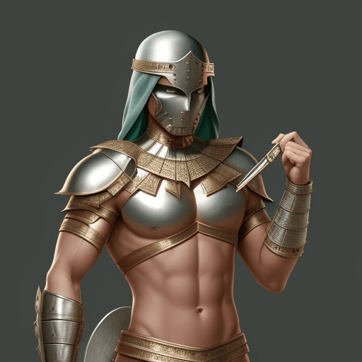 AI generated: arabian spartan who is also a mathematician getting ready for battle