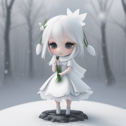 AI generated: landscape: "Snowdrop".  "Delicate snowdrop broke through the snow. This spring kiss."
Hyperfine, 3D ...