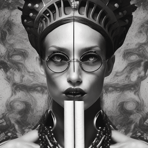 AI generated: 200mm portrait RAW photo - Detailed high resolution black and white photo photography of an attracti...