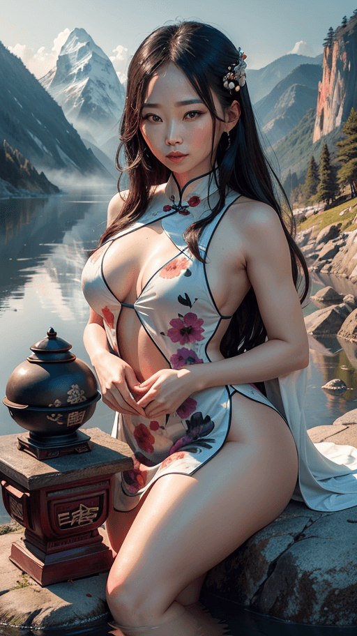 AI generated: (masterpiece, best quality:1.3), ((with professional makeup)), (natural breasts), ((a beautiful youn...